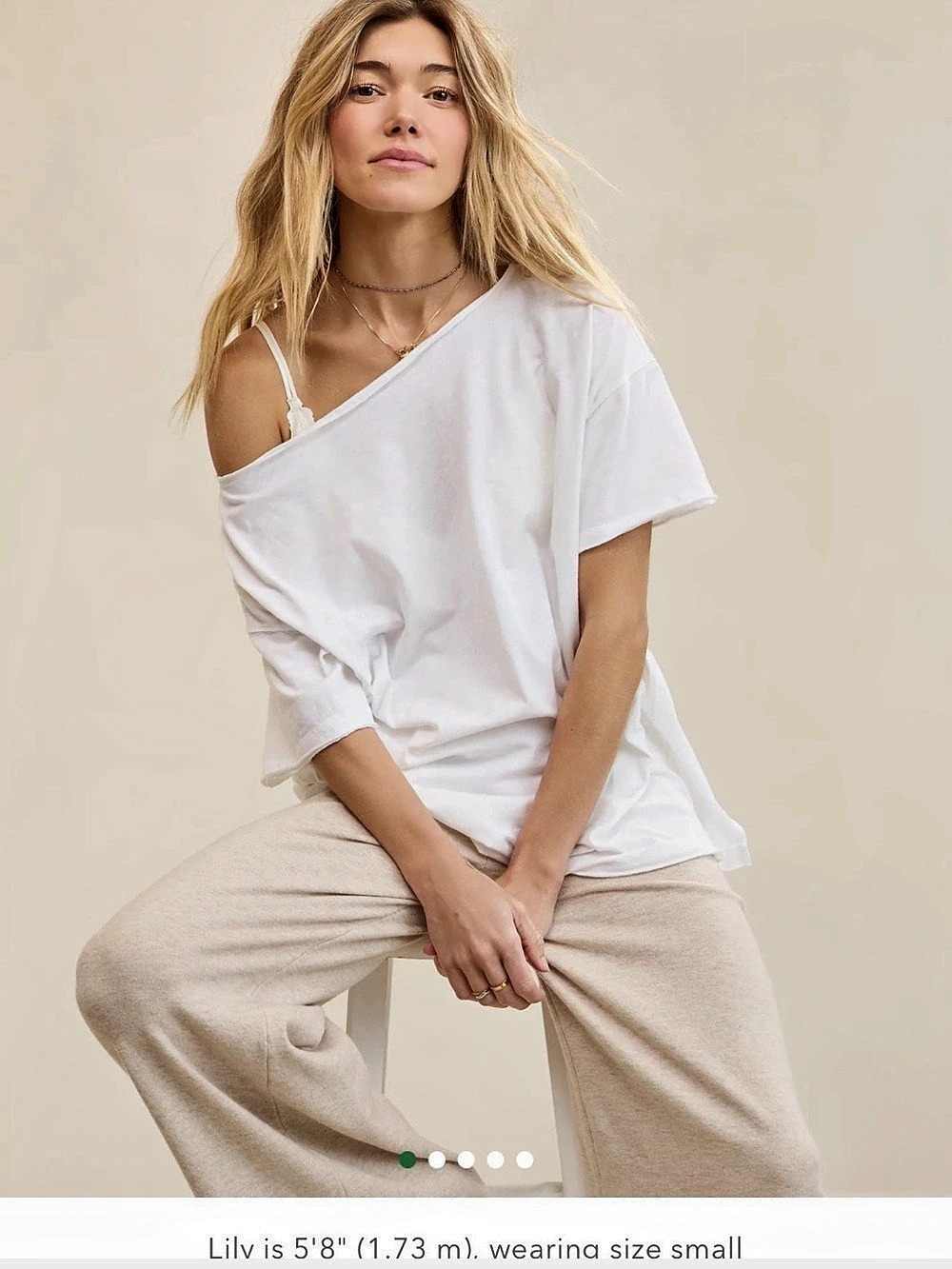 Aerie Off The Shoulder Oversized Boyfriend T-Shirt in White
